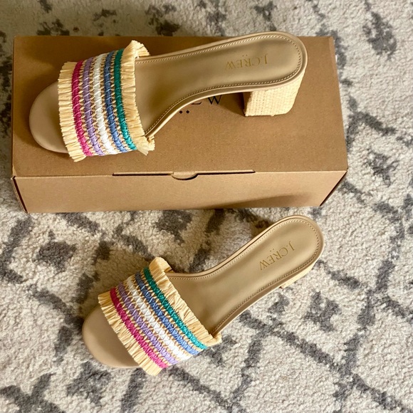 JCREW rainbow raffia woven mule sandals - Picture 3 of 7